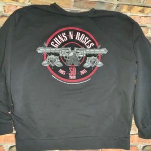 Asos distressed sweatshirt with guns and roses 30th anniversary print